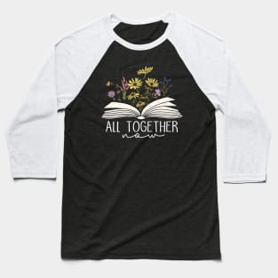 All Together Now Summer Reading 2023 Retro Flower Book Lover Baseball T-Shirt